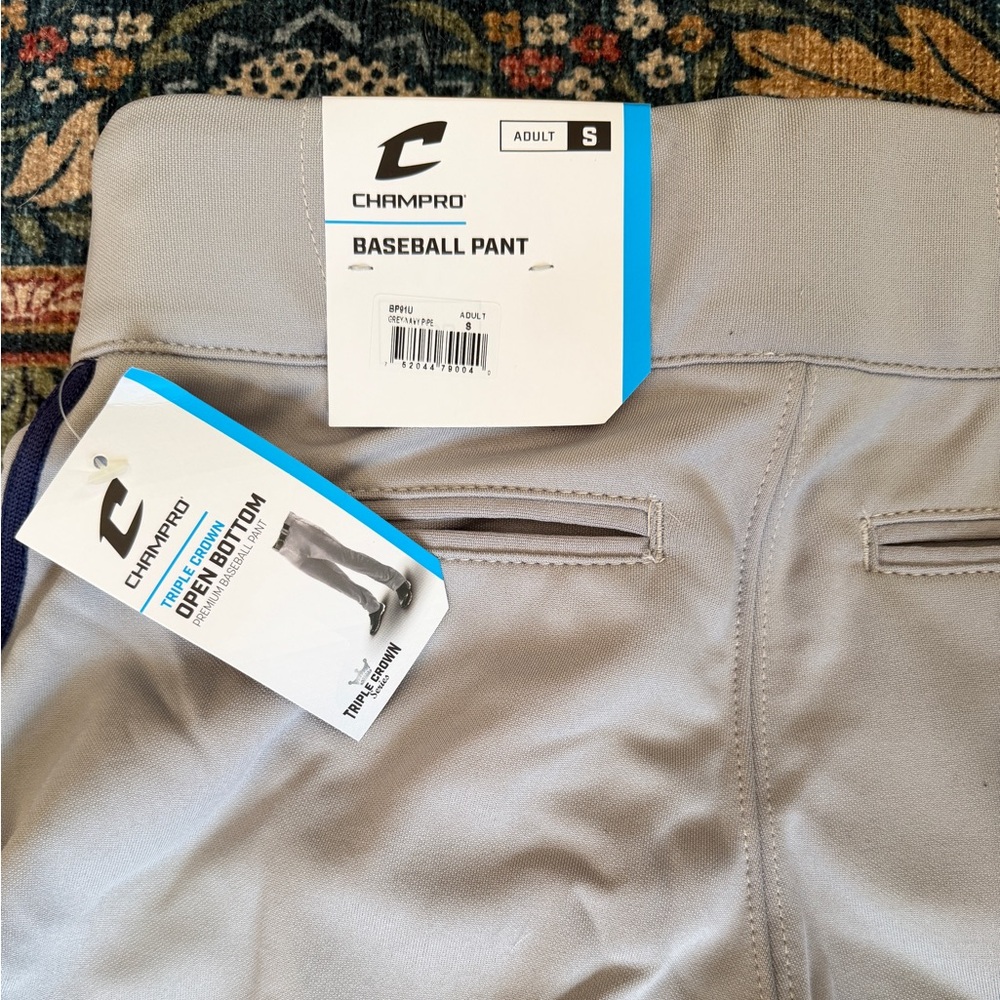 Champro Adult Baseball Pants - Light Gray - Size S